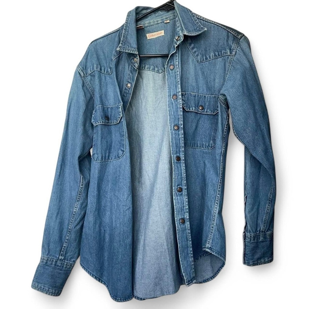 Calvin Klein denim button down shirt